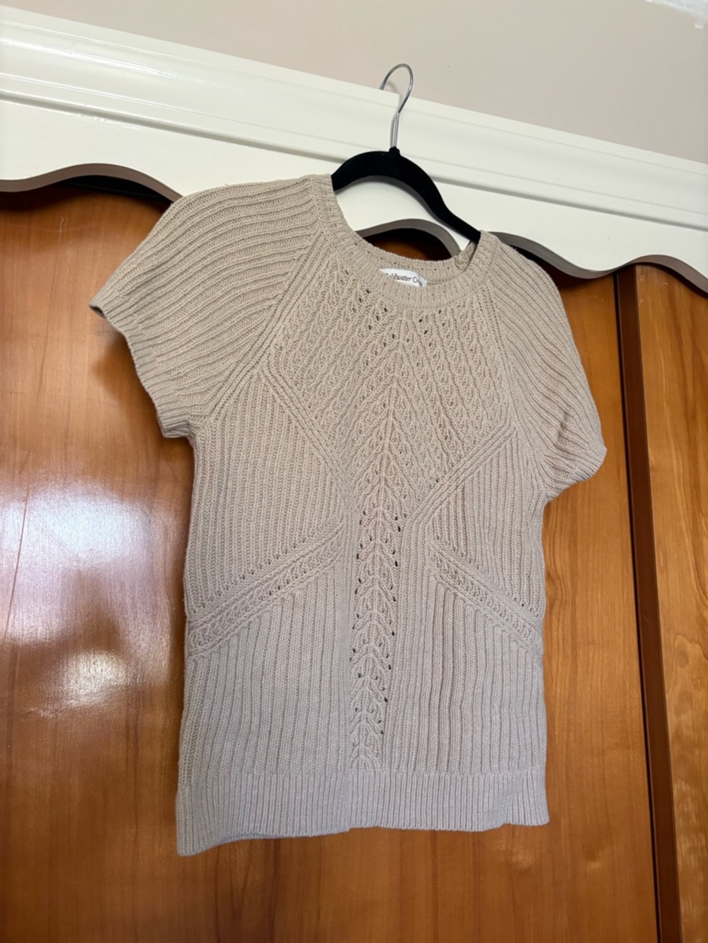 Coldwater Creek Neutral Beige Ribbed Knit Sweater